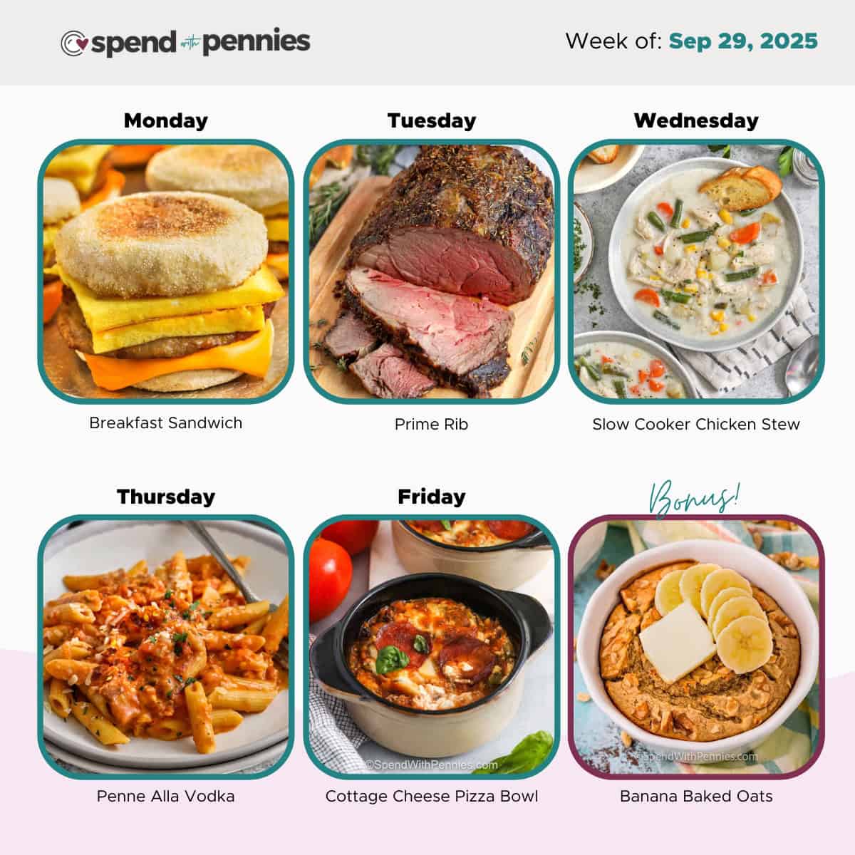 Weekly Meal Plan Sept 29, 2025 Hero