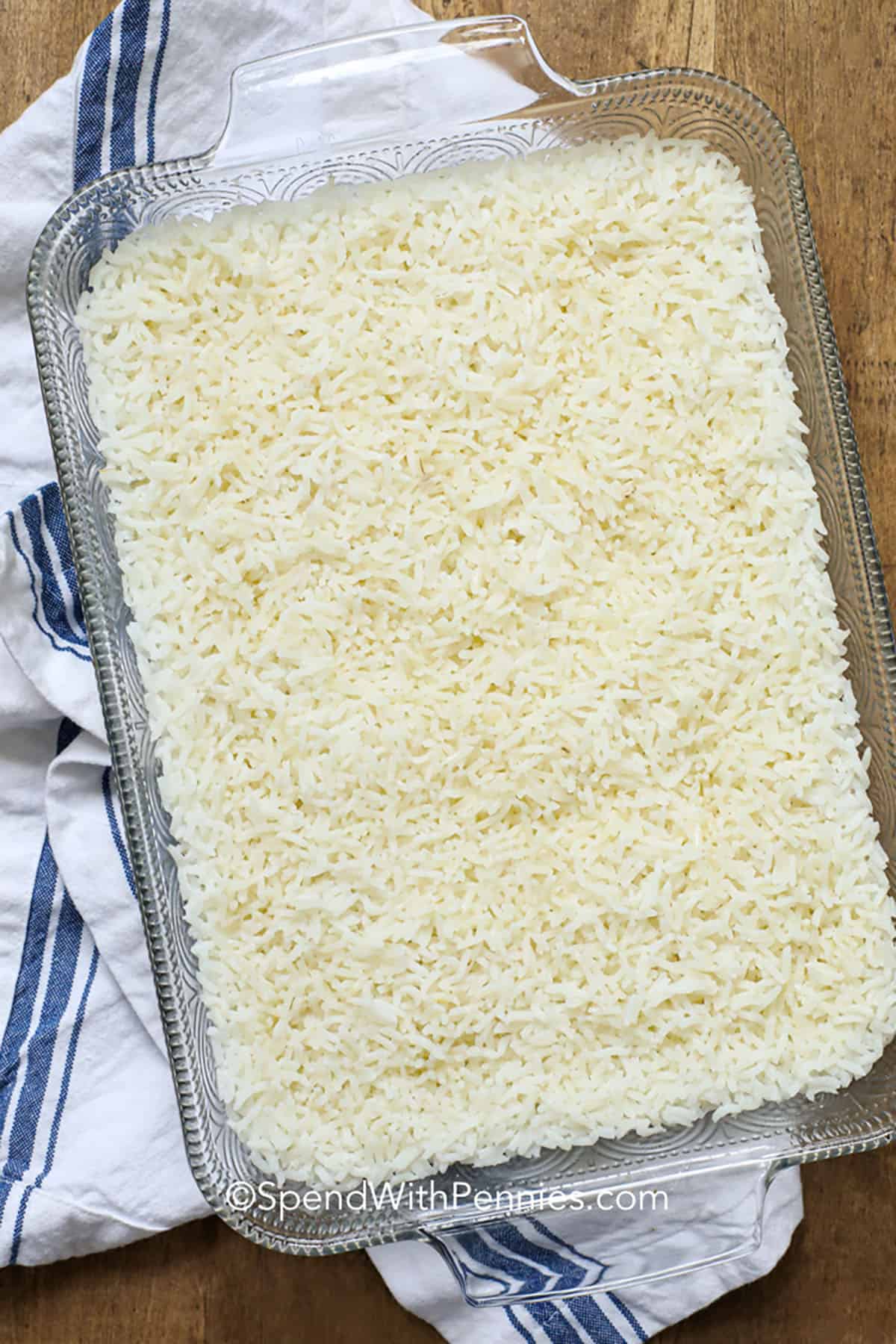Baked Rice in a casserole dish