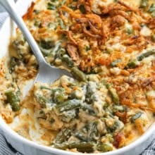 Green Bean Casserole in a casserole dish