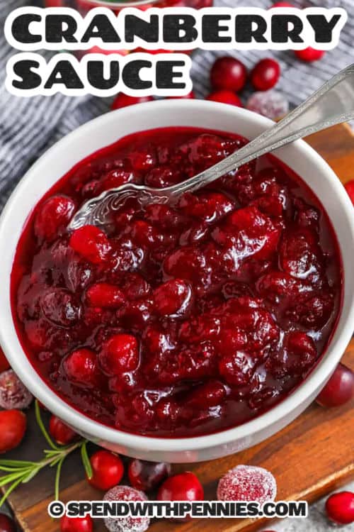 tart Cranberry Sauce with a title