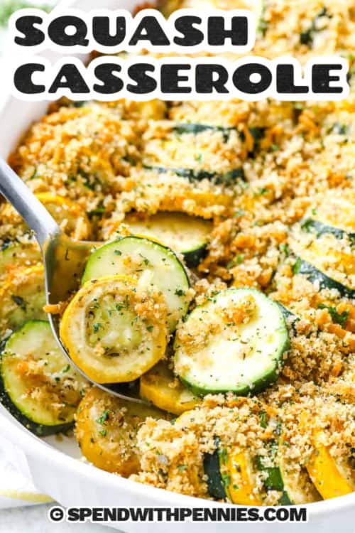 crisp Squash Casserole with a title