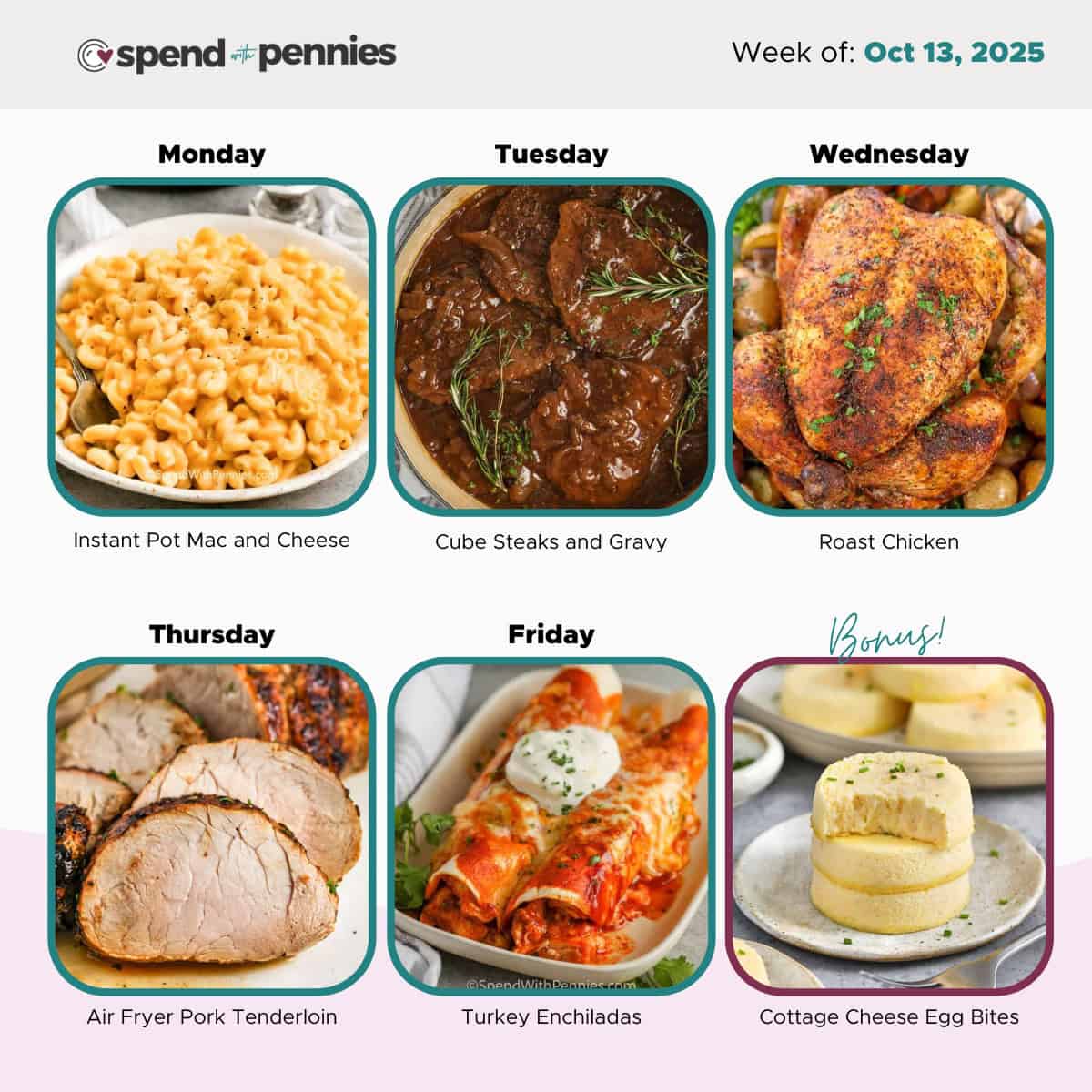 Weekly Meal Plan for Oct 13, 2025 Hero