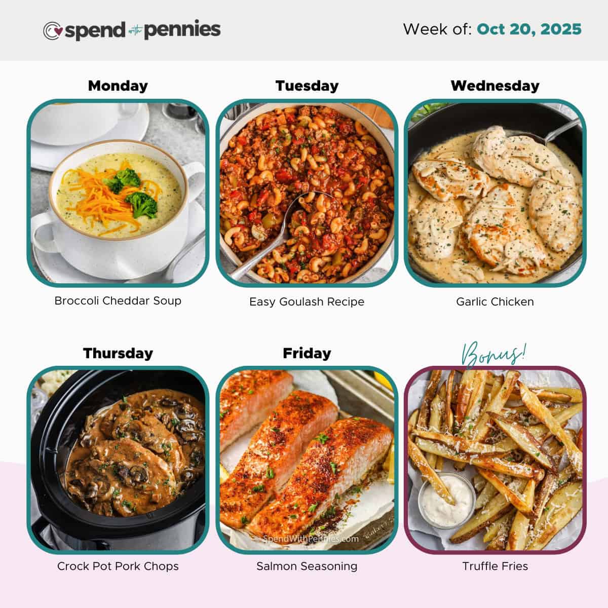 Weekly Meal Plan for Oct 20, 2025 Hero
