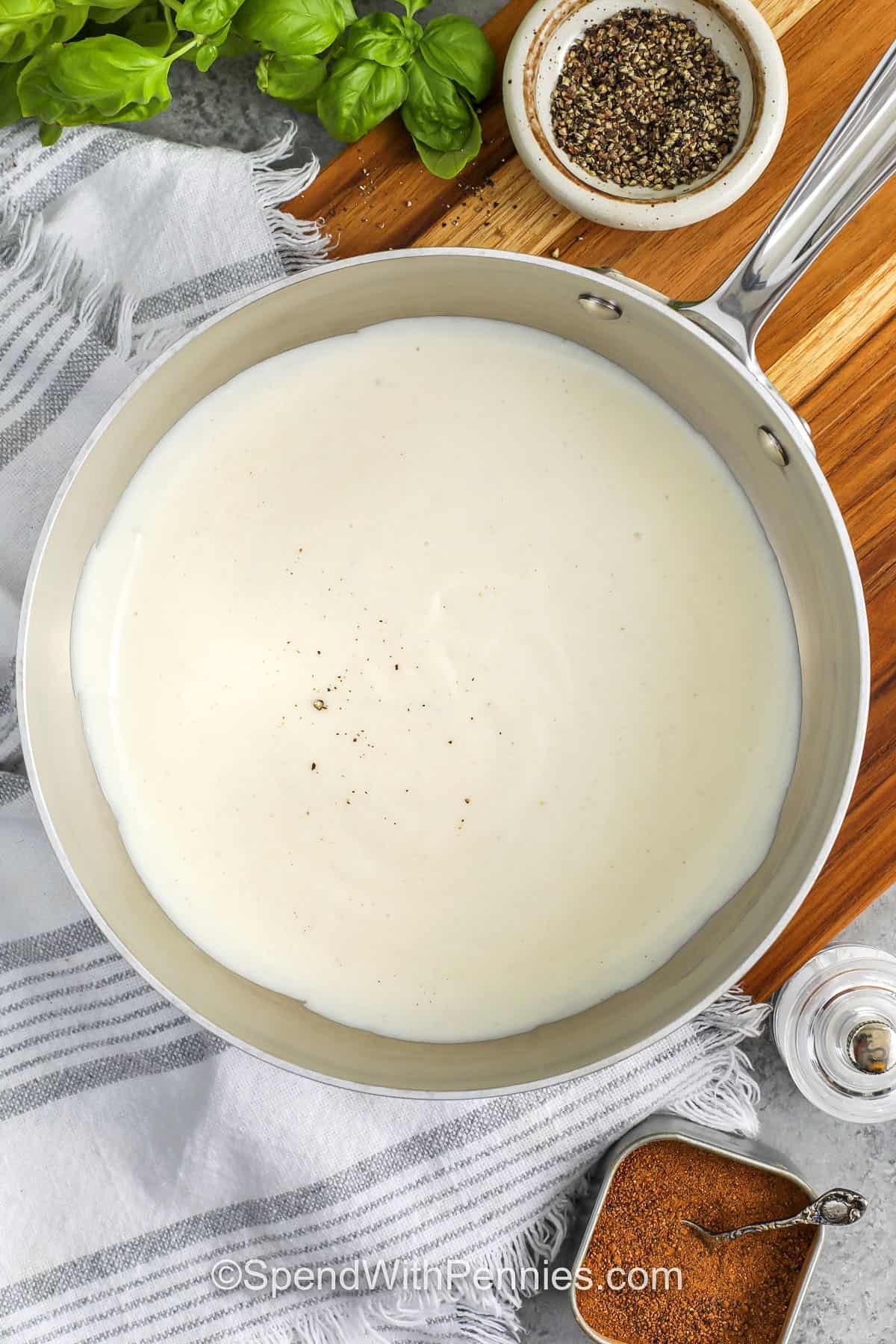 Bechamel in the pan
