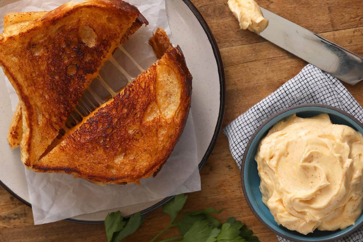 The Secret Spread for a Crispy Grilled Cheese 🧀