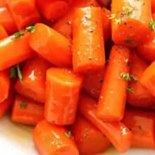 close up of Buttery Glazed Carrots