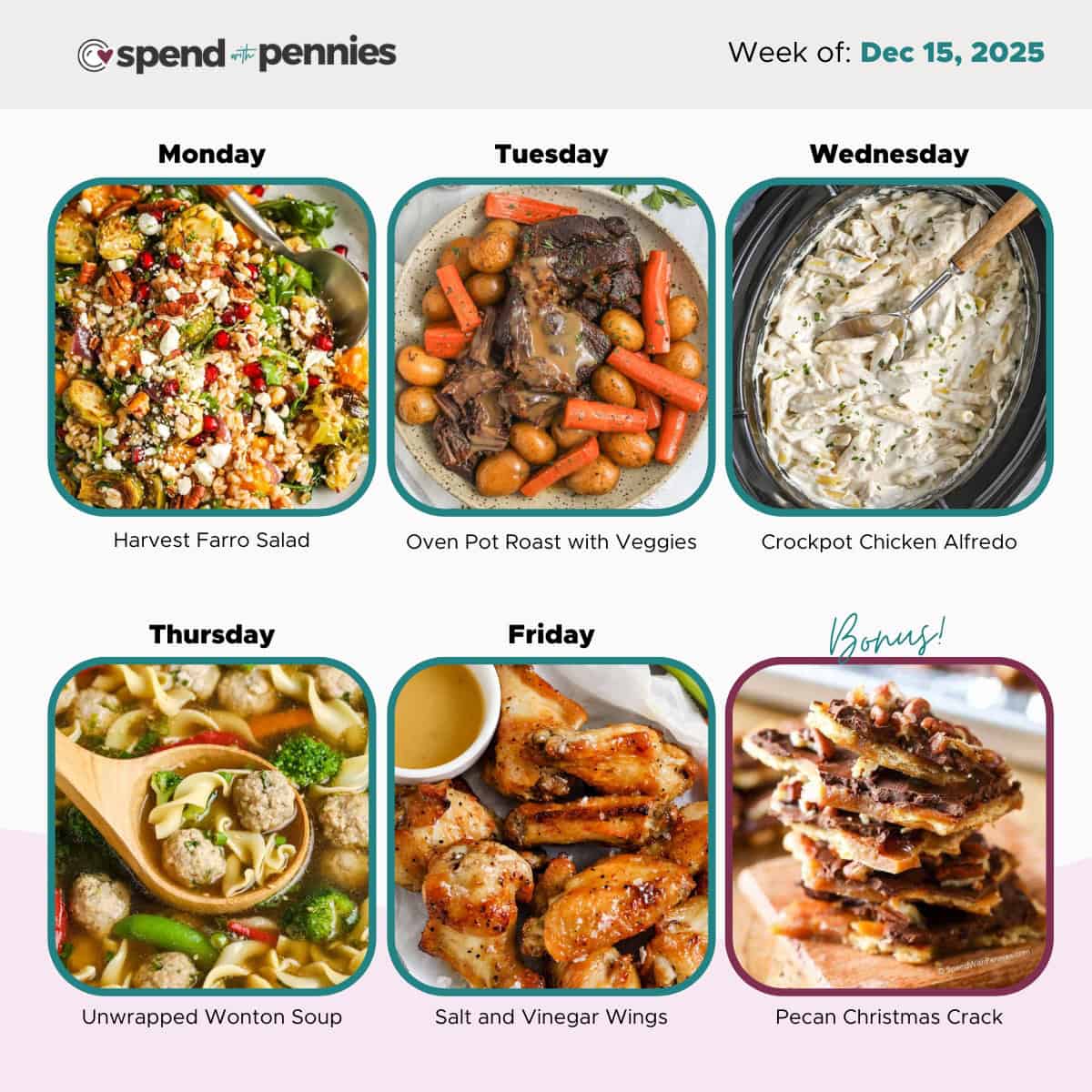 Weekly Meal Plan for Dec 15, 2025 Hero