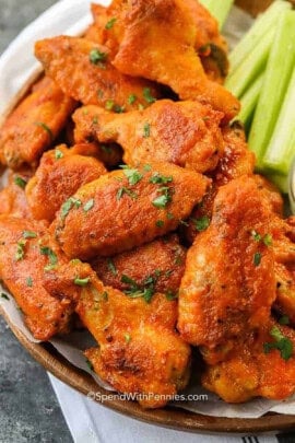 plated Baked Buffalo Wings
