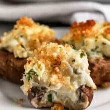 close up of Crab Stuffed Mushrooms