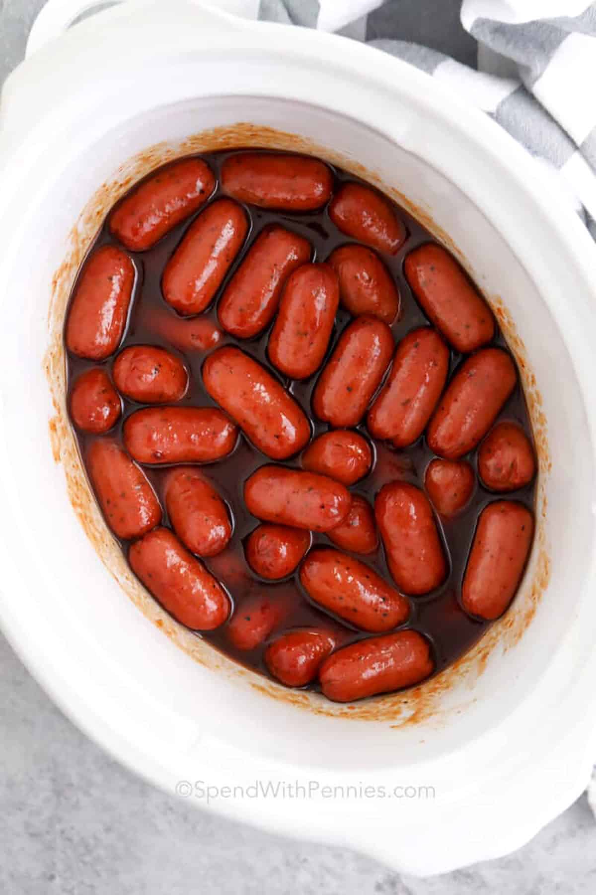 Crockpot Little Smokies in the pot