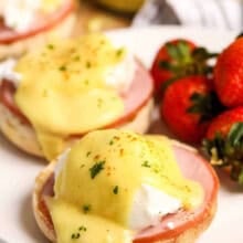 plate of homemade Eggs Benedict