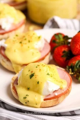 plate of homemade Eggs Benedict