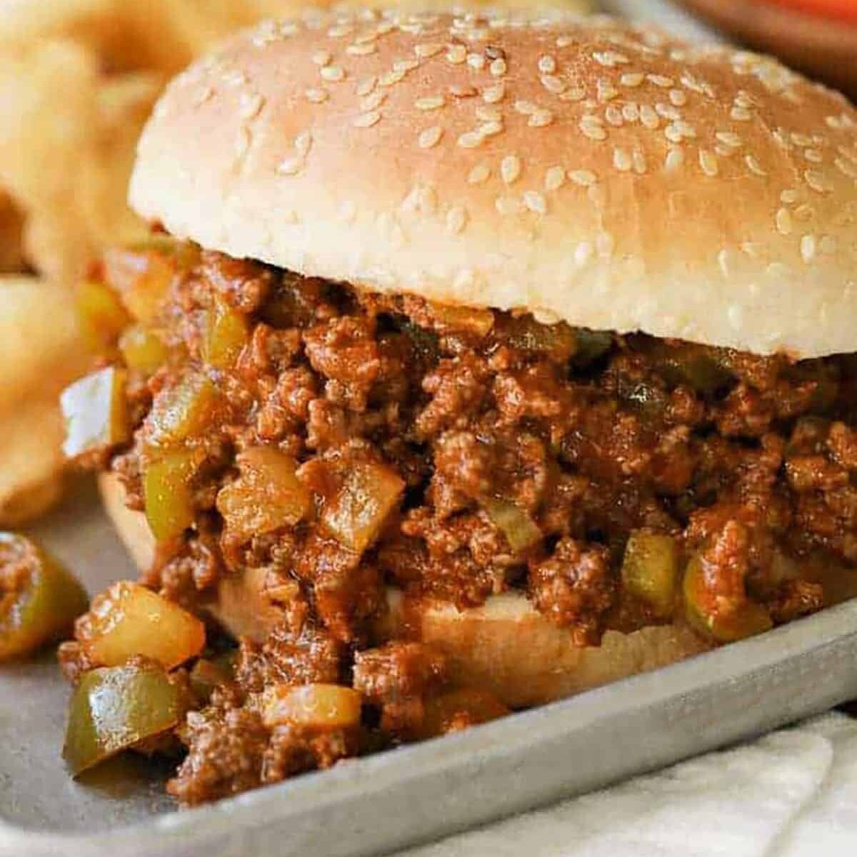 Crock Pot Sloppy Joes on a sheet pan