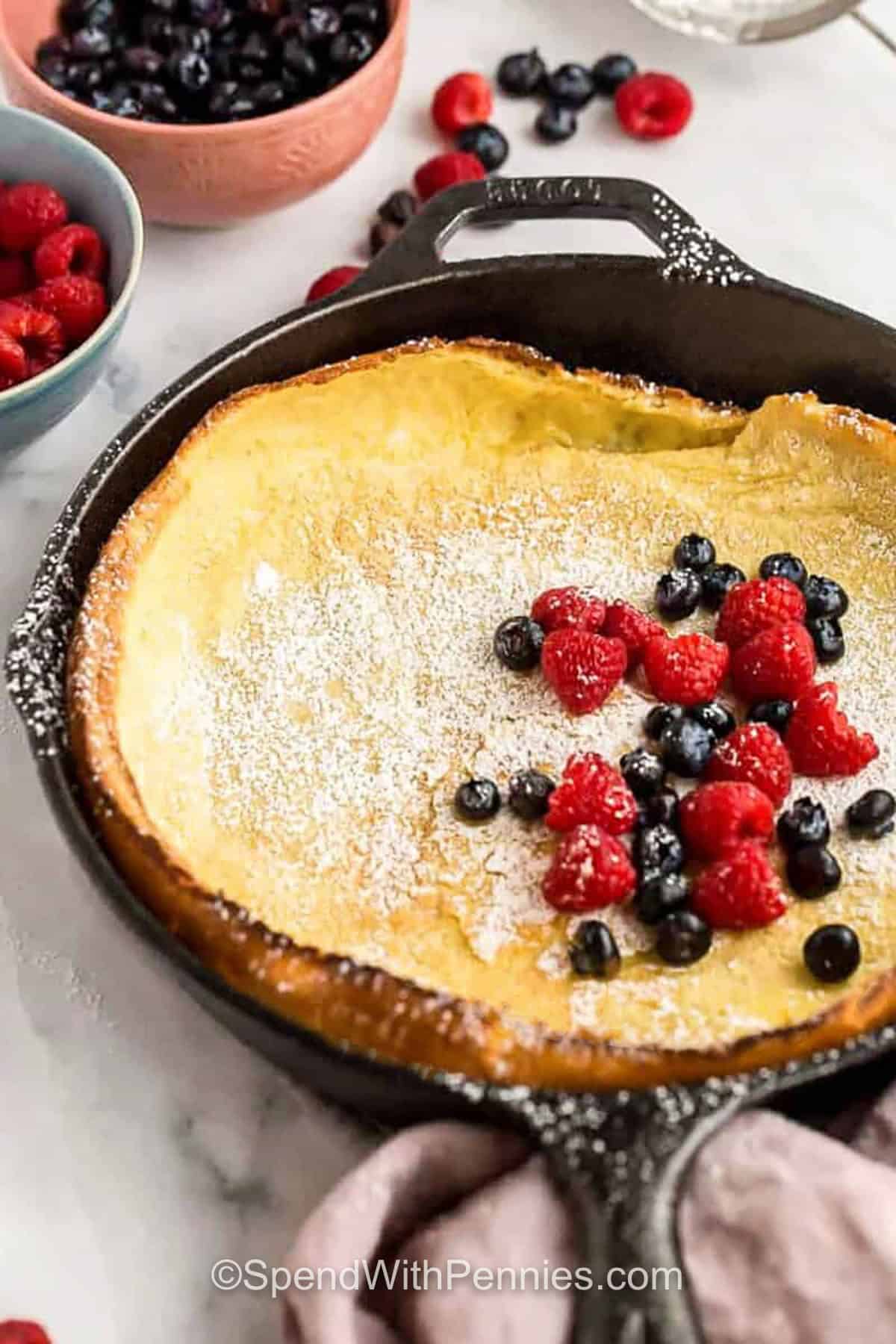 Dutch Baby Pancakes with berries