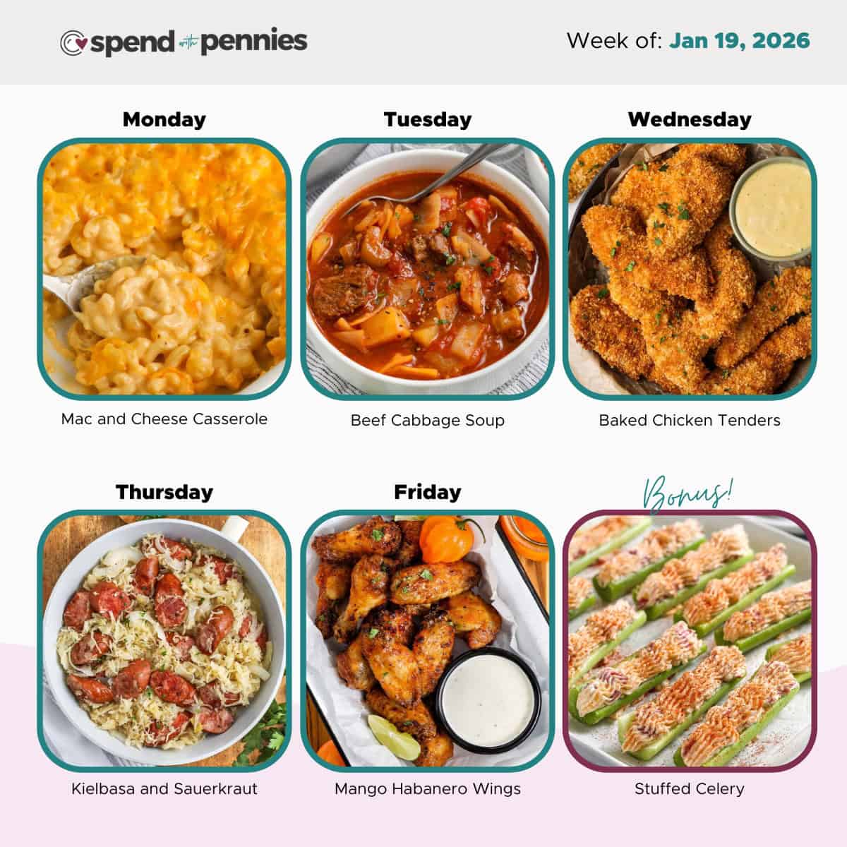 Weekly Meal Plan for Jan 19, 2026 Hero