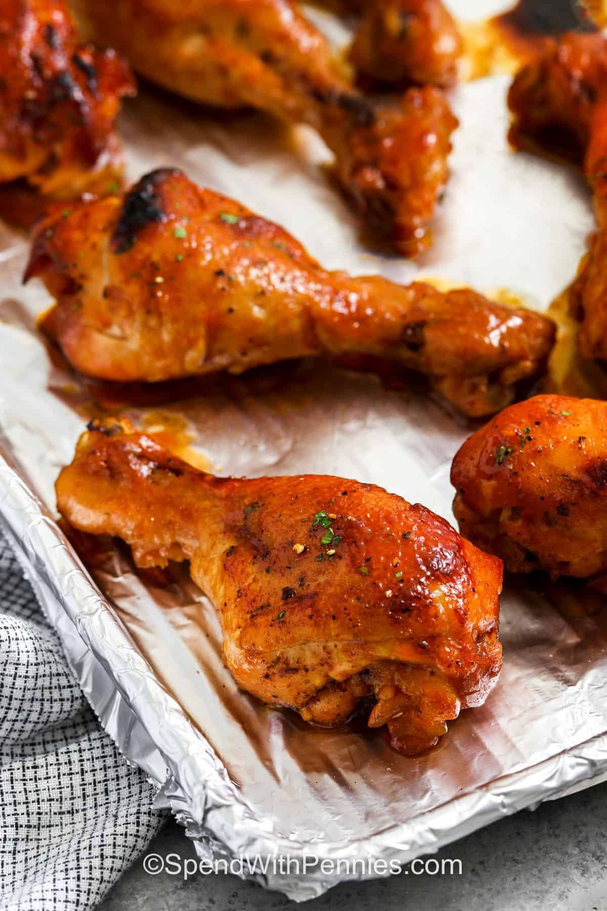 Slow Cooker Chicken Drumsticks on a sheet pan