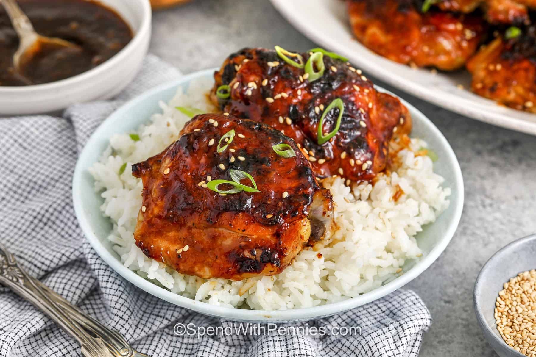 Sticky Chicken Thighs
