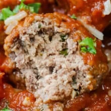 close up of Crockpot Meatballs