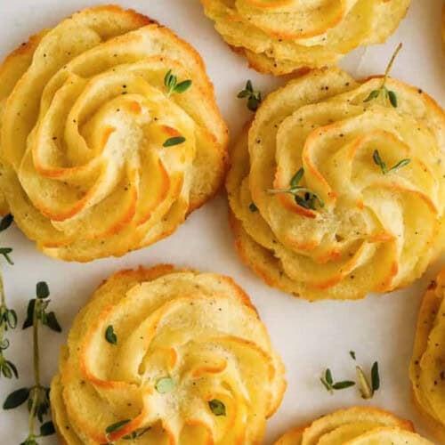 close up of Duchess Potatoes