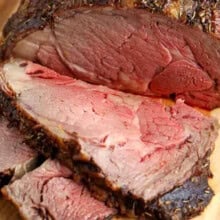 close up of sliced Prime Rib