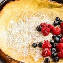 close up of dutch baby