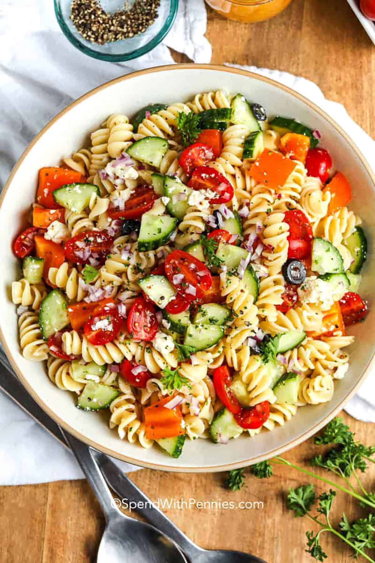 dish of Easy Pasta Salad