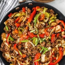 pan of Ground Beef Stir Fry