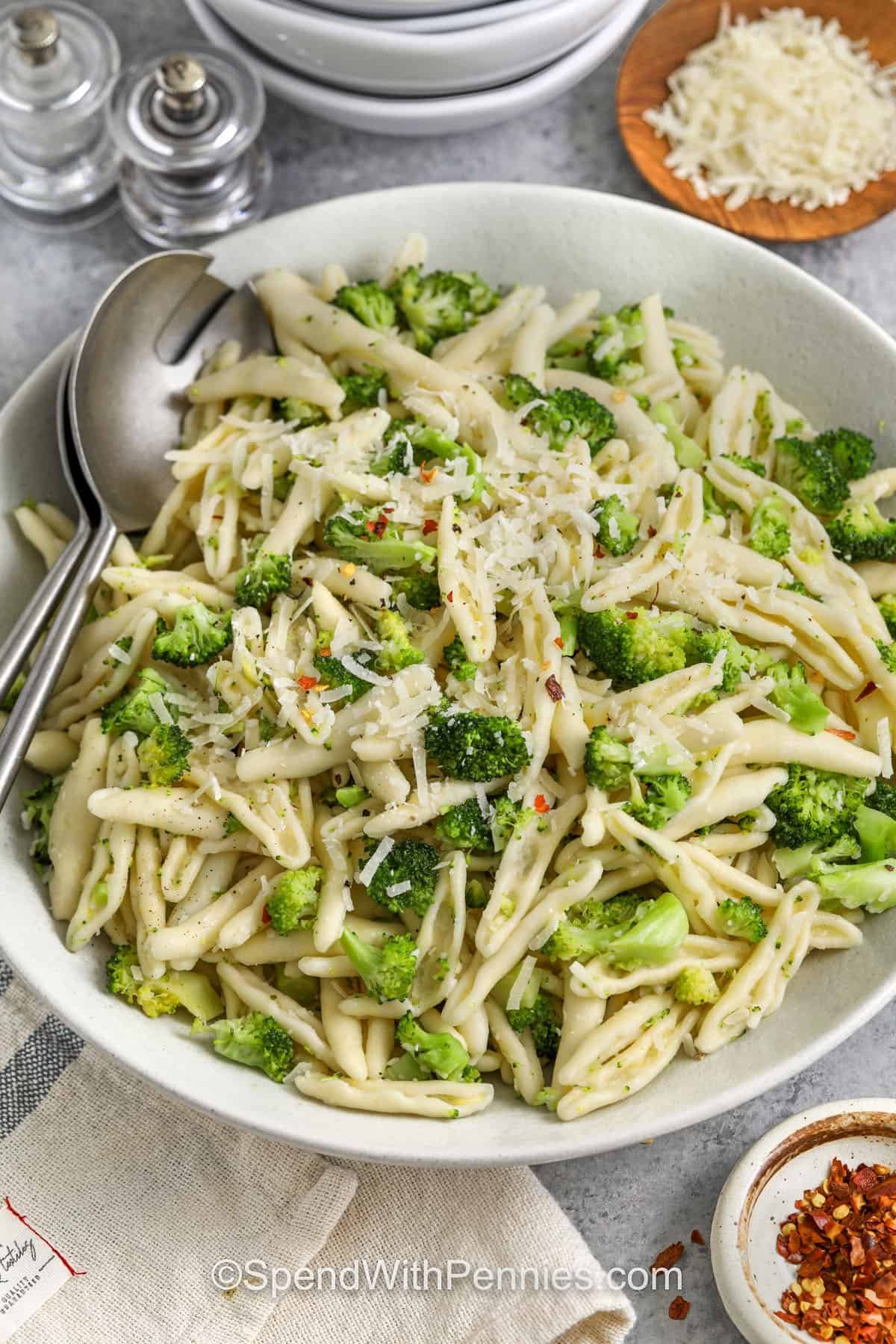 Cavatelli and Broccoli with parmesan and red pepper flakes