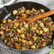 pan of savory Hamburger Hash