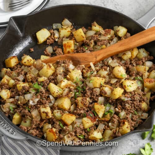 pan of savory Hamburger Hash