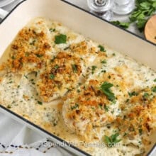 casserole dish of Sour Cream Chicken