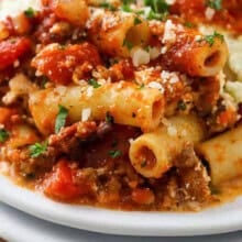 close up of Baked Ziti