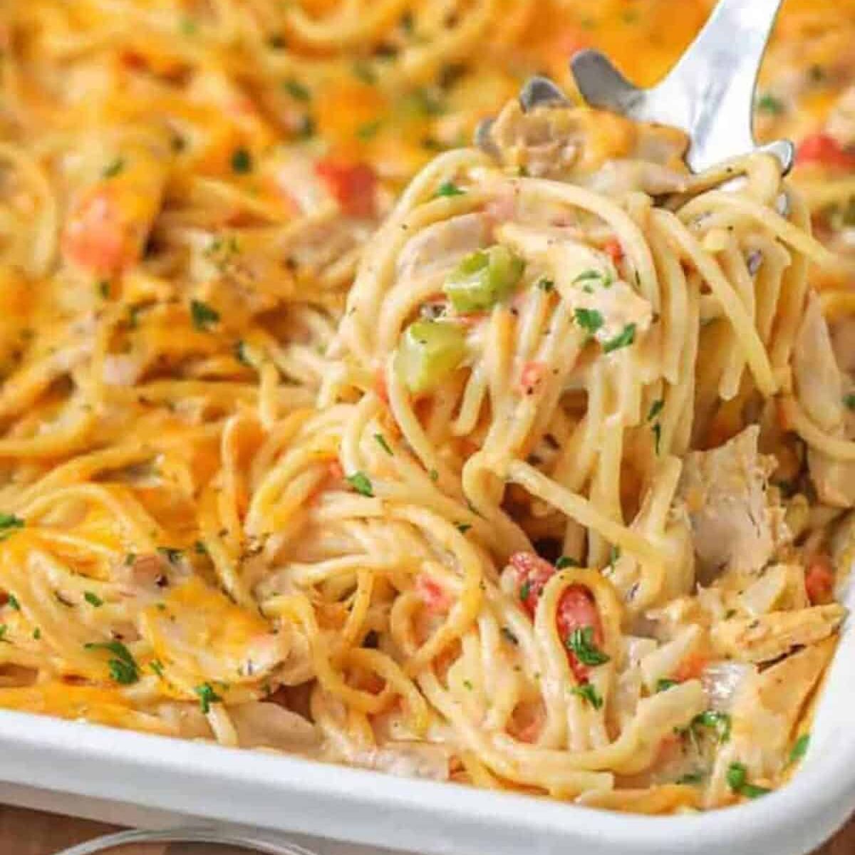 dish of Chicken Spaghetti