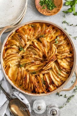 dish of Potatoes Au Gratin
