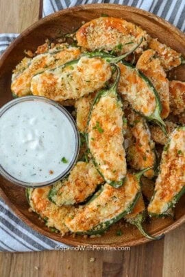 a plate of jalapeno poppers