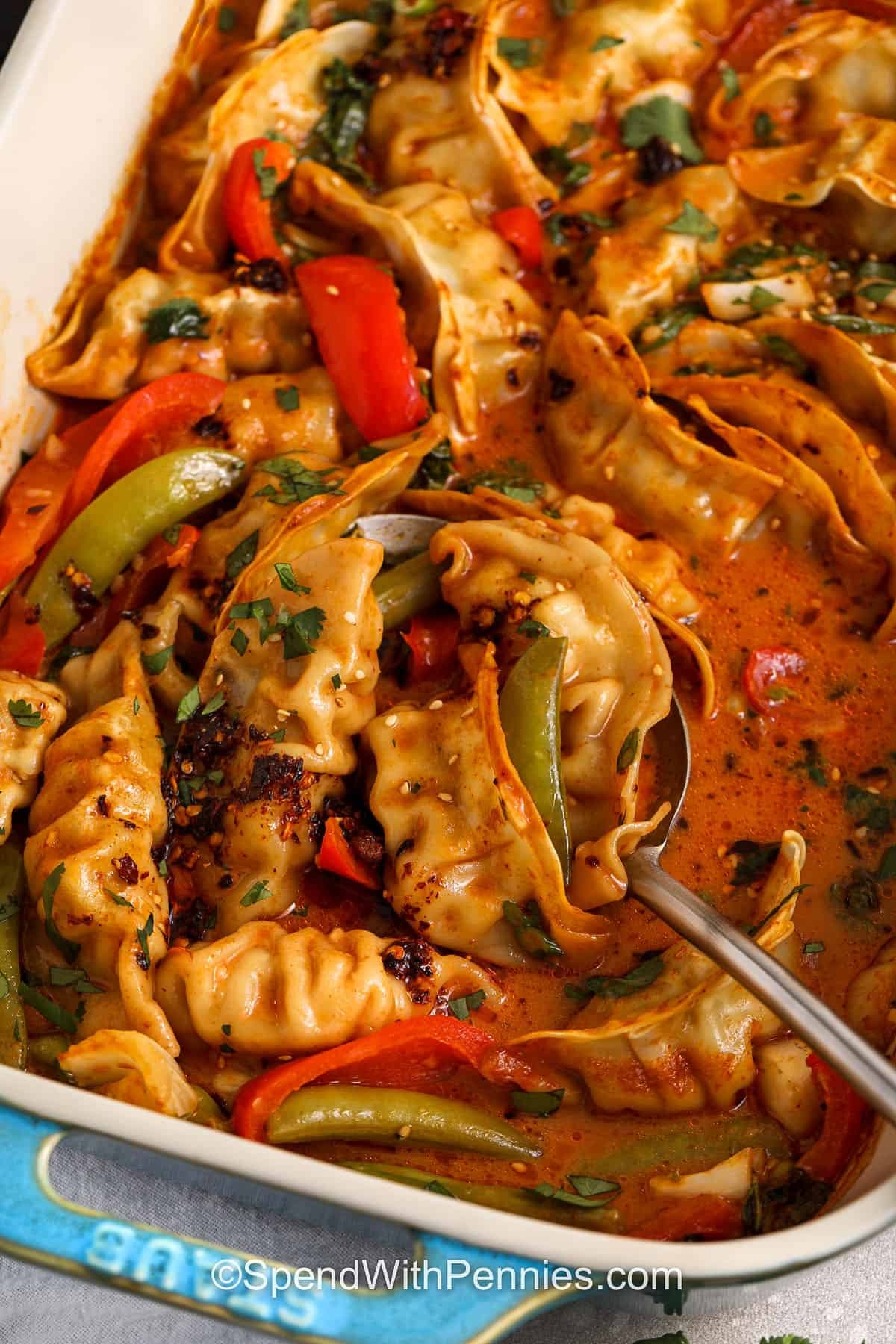 close up of Dumpling Bake in the dish