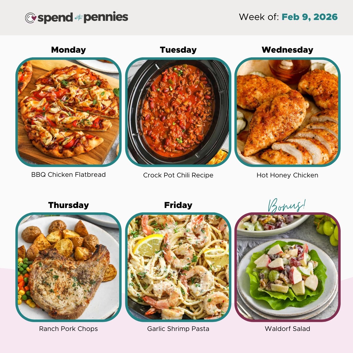 Weekly Meal Plan Feb 9, 2026 Hero