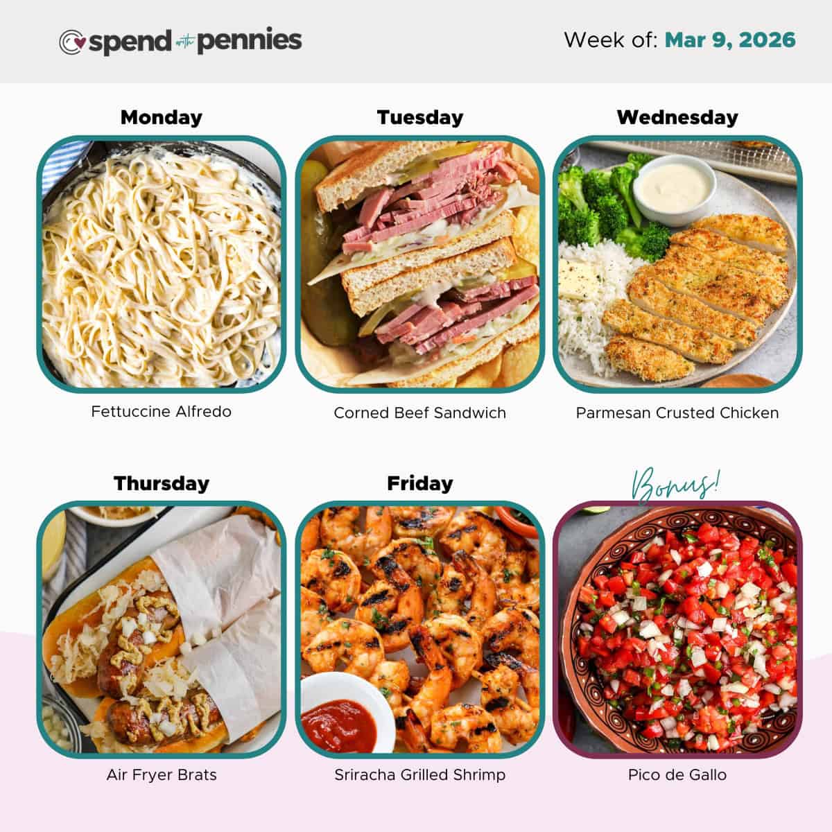 Weekly Meal Plan for Mar 9, 2026 Hero