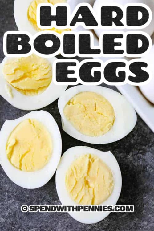 easy Perfect Hard Boiled Eggs with a title