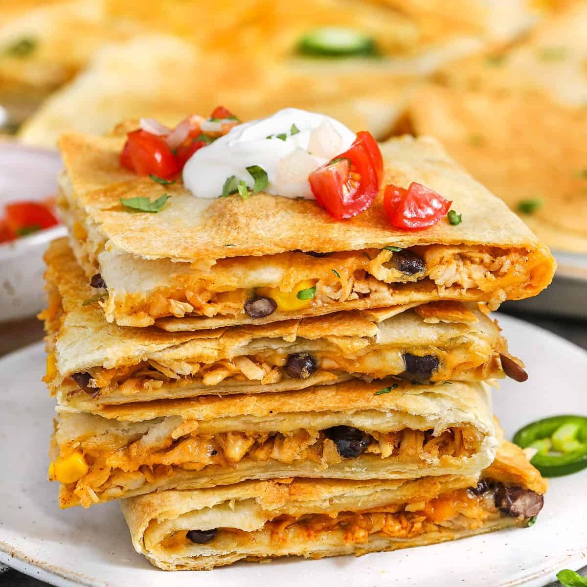 plate of Sheet Pan Quesadillas