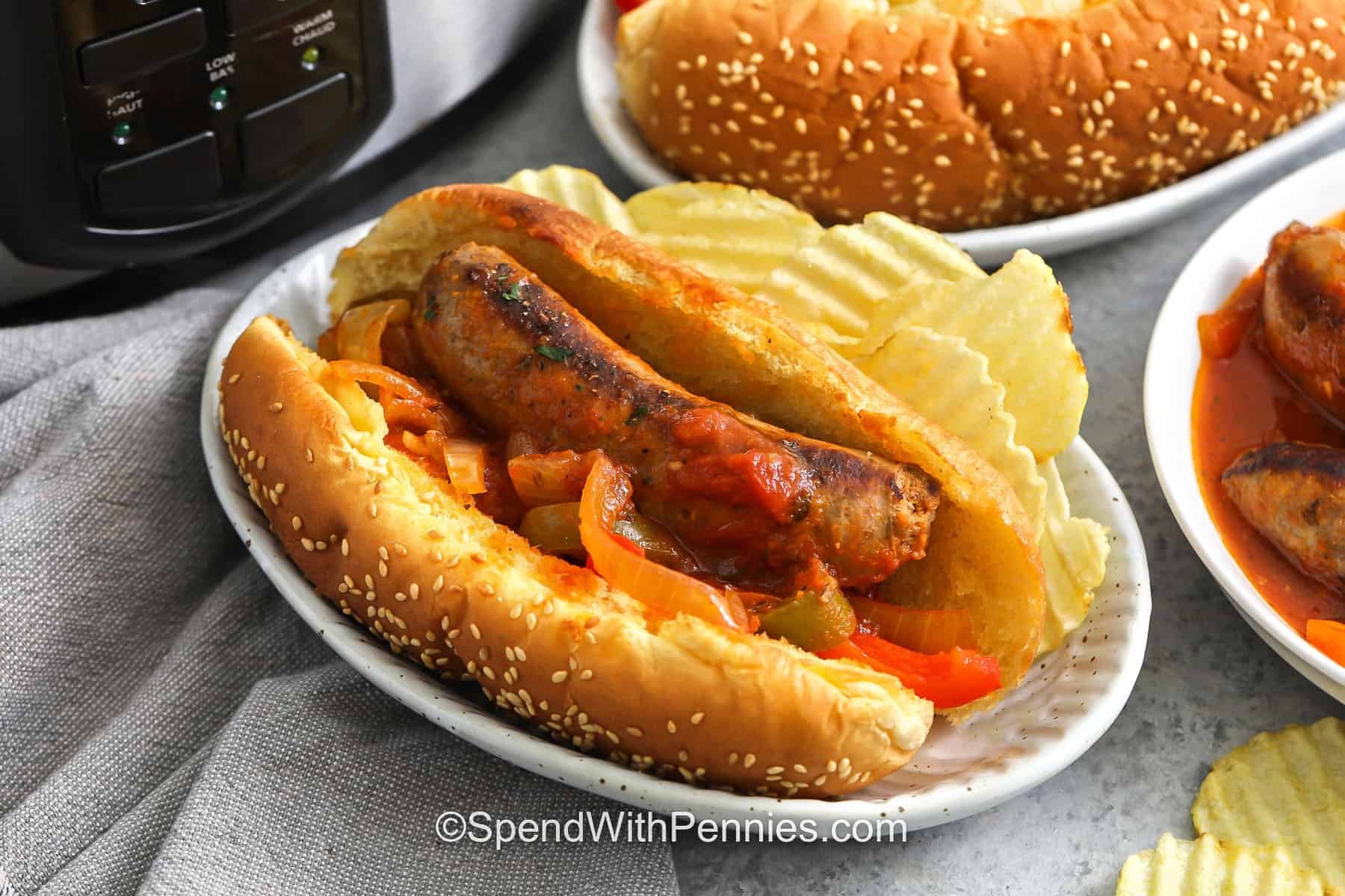 Cozy Slow Cooker Sausage and Peppers