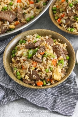 plated dishes of Steak Fried Rice