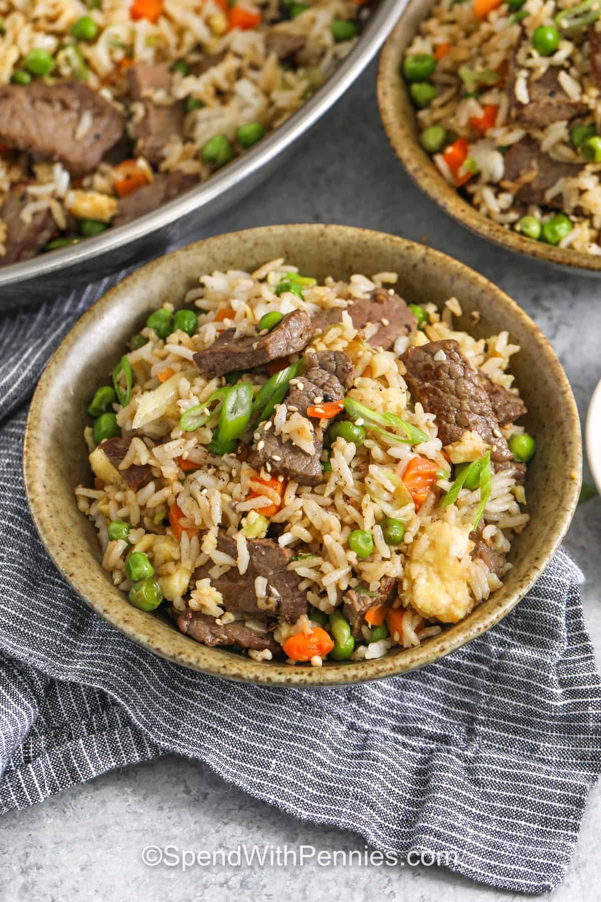 plated dishes of Steak Fried Rice