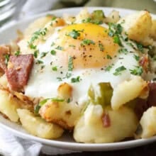 close up of Corned Beef Hash on a plate