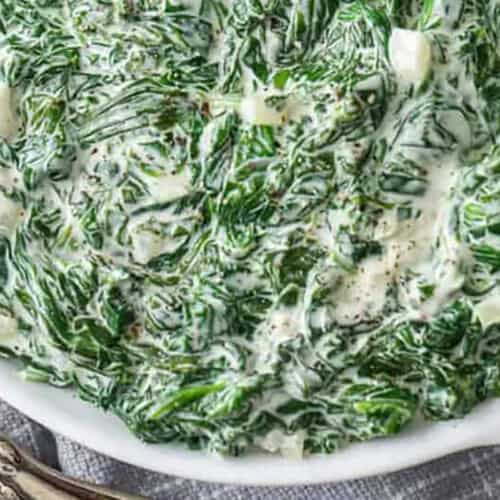 close up of Creamed Spinach 2