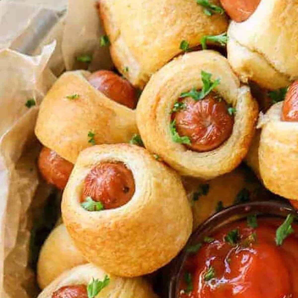 close up of Pigs in a Blanket