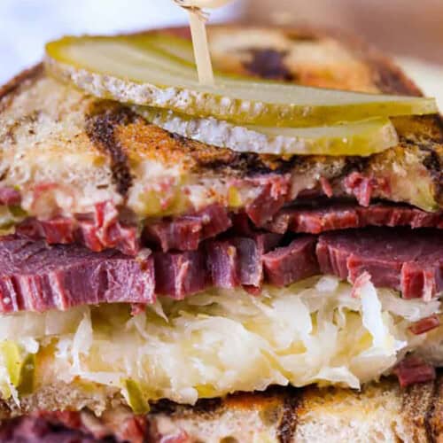 close up of Reuben Sandwich