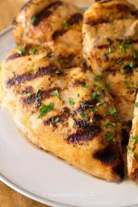 grilled chicken on a white plate