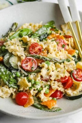 pasta primavera in a bowl