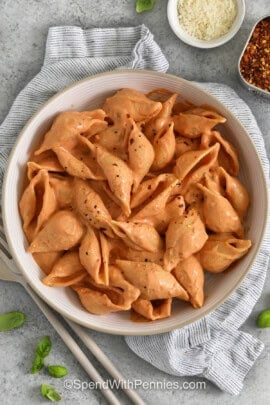 bowl of Cottage Cheese Pasta Sauce